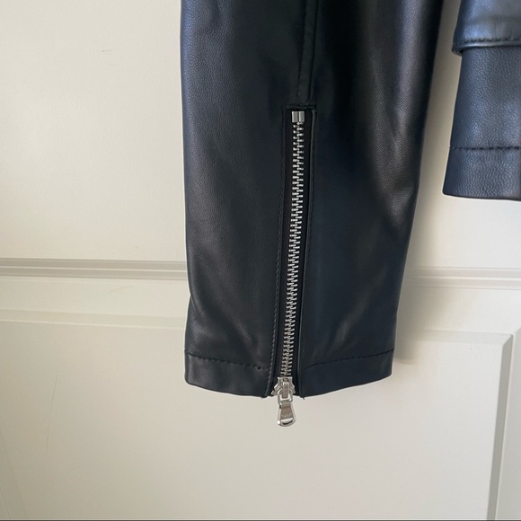 Emporio Armani Black Lambskin Nappa Leather Moto Biker Jacket - Picture 10 of 15